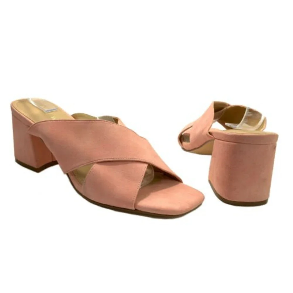 Nine West Pink Glimpse Criss Cross Strap Sandals Slip-on 9